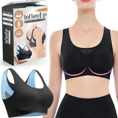 Bra - Women's Im-proved Posture Bra Vest, Black, skin tone posture bra